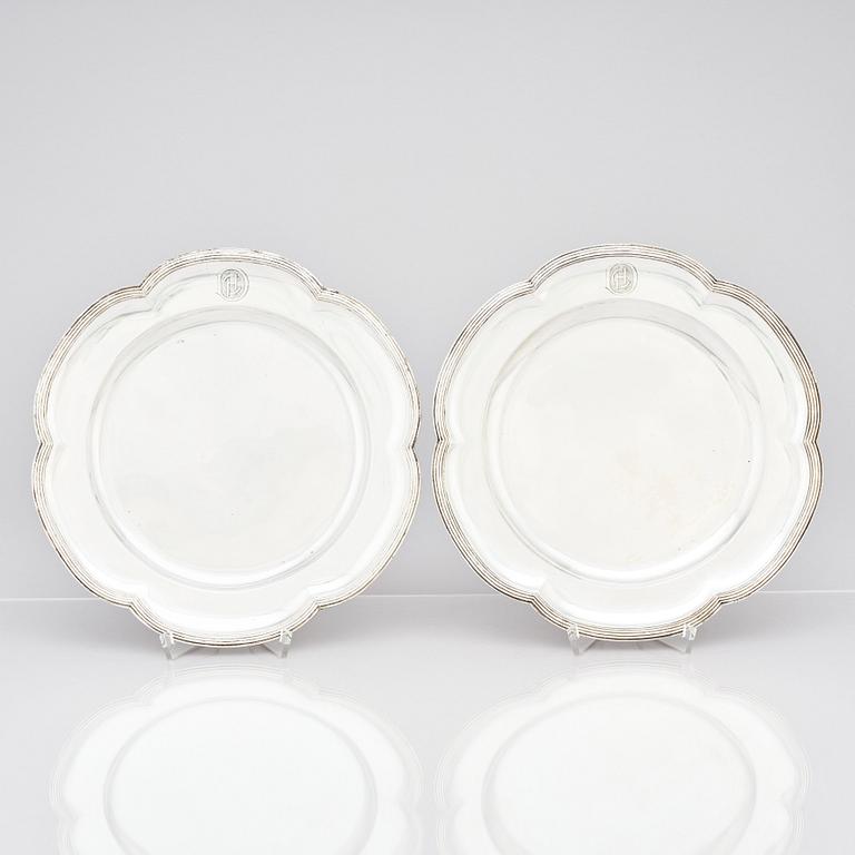 Three Swedish silver plates, marks of Arvid Floberg 1788.