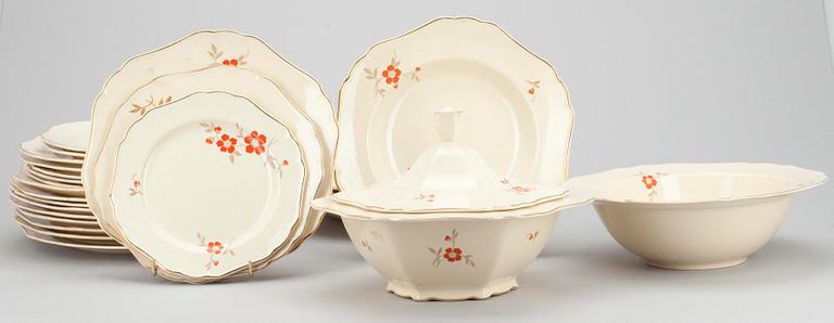 SERVISDELAR, 26 st, flintgods, modell AG, Arabia 1932-49.