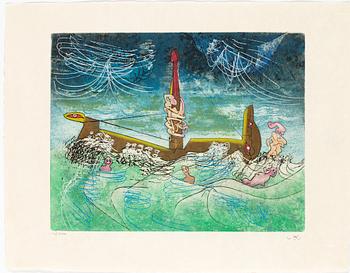 ROBERTO MATTA, 10 pieces of aquatint etchings named "Home' Mére", signed and numbered 71/100.