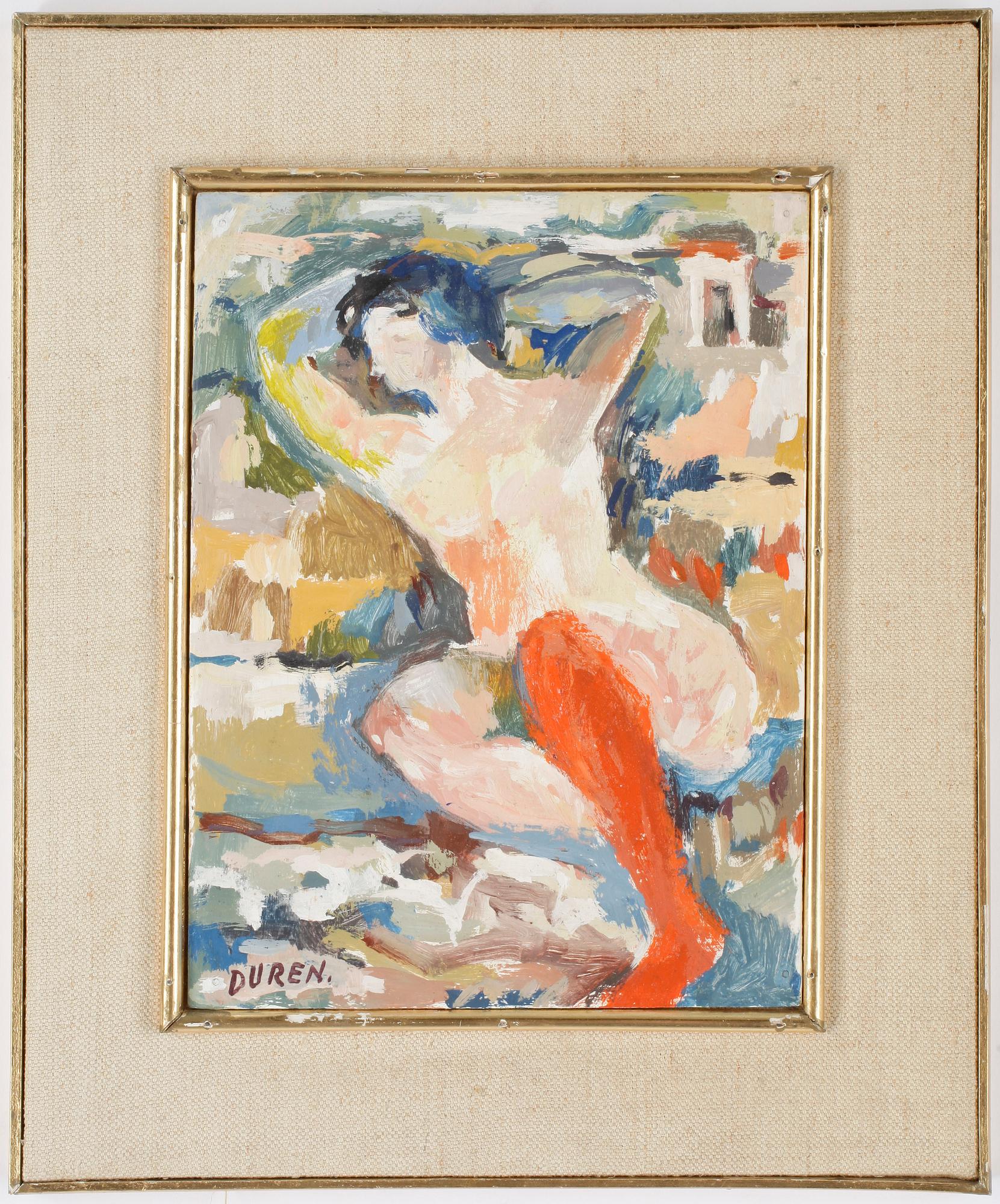 GIUSEPPE DURÉN, olja på pannå, signerad.