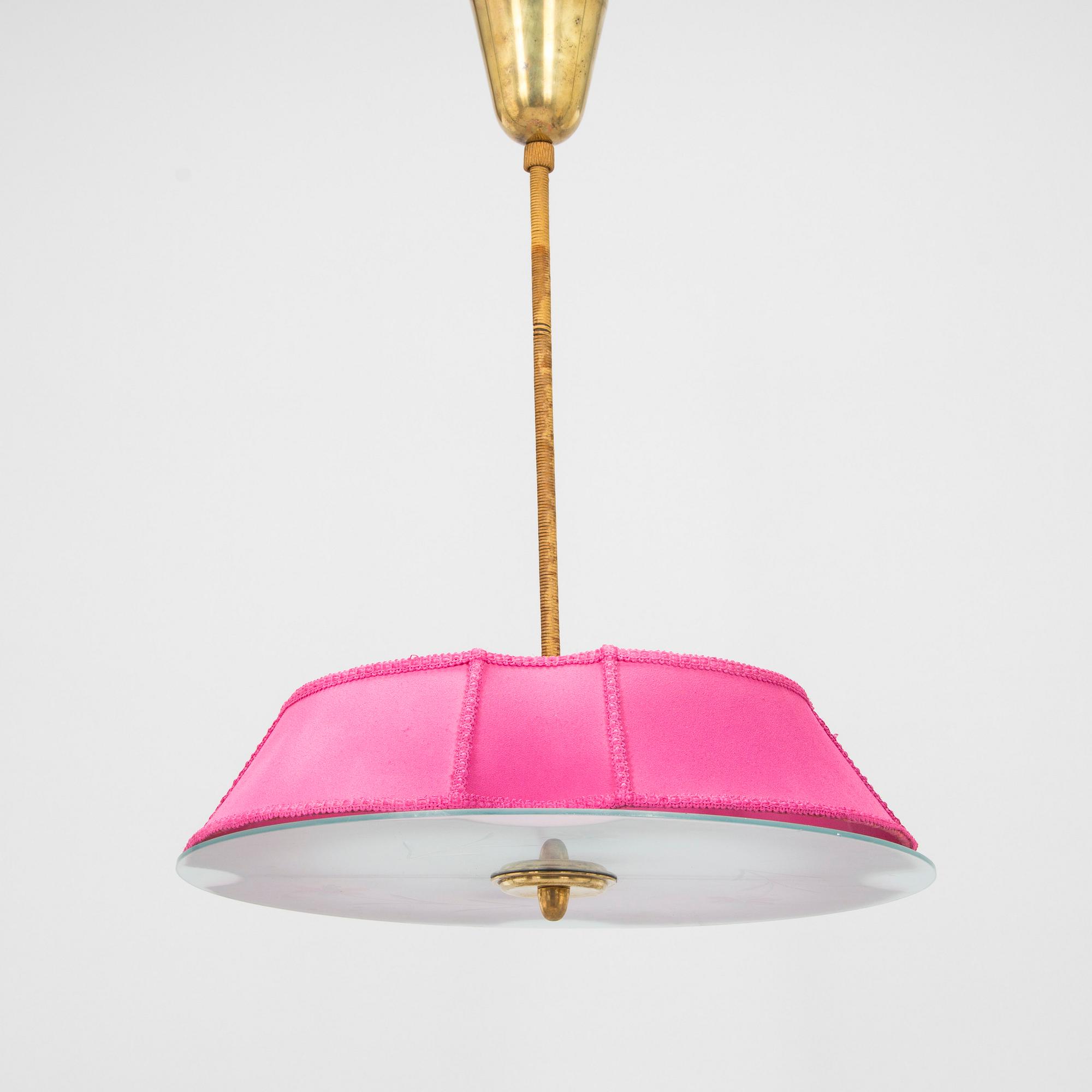 Taklampa, tillverkare PSO Pohjoismainen Sähkö Oy, 1900-talets mitt.