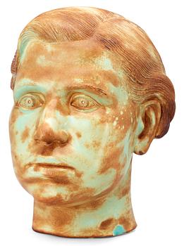 1027. TYRA LUNDGREN, skulptur, självporträtt, Arabia, Finland 1933.