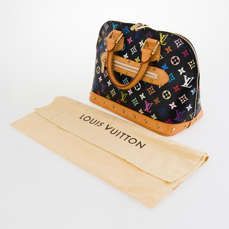 LOUIS VUITTON Black Multicolor Alma Handbag.