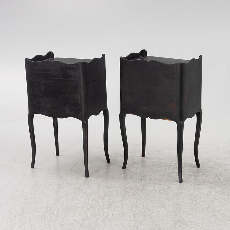 Bedside tables, a pair, Rococo style, early 20th century.