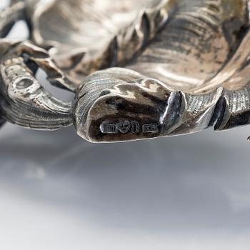 A mid-19th-Century silver inkstand, maker's mark of Anders Hysing, Stockholm 1864.