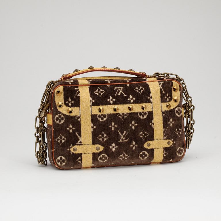 LOUIS VUITTON , a suede shoulder bag, "Monogram Trompe L'oeil Trocadero".