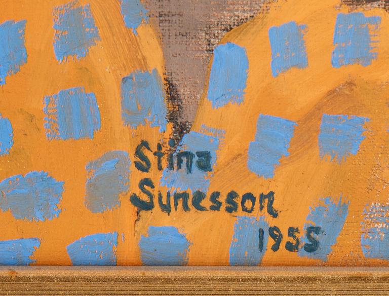 Stina Sunesson, oil on canvas, signed and dated 1955.
