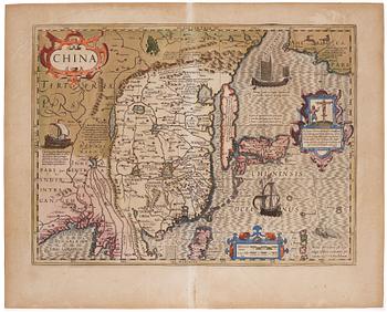 991. Karta över Kina, efter original från 1606 av Jodocus Hondius.