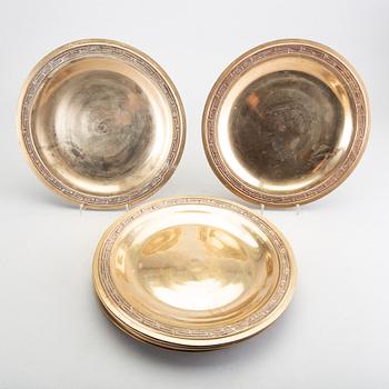 Kuverttallrikar 12 st Korea 1900-tal mässing.