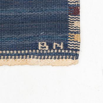 Barbro Nilsson, A carpet, "Falurutan blå", rölakan, ca 303 x 218 cm, signerad AB MMF BN.