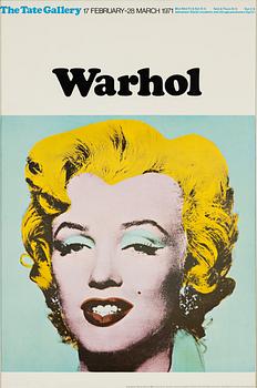 Andy Warhol, efter. Utställningsaffisch, The Tate Gallery, 1971.