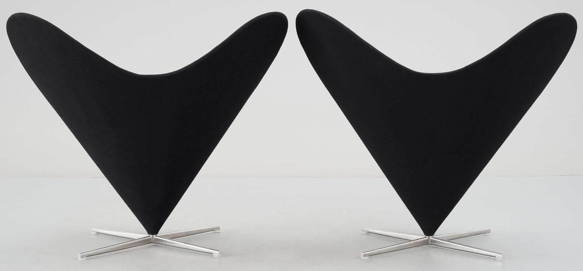 VERNER PANTON, "Heartshaped Cone Chair" ett par, Vitra.