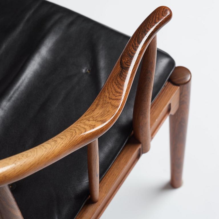 Hans J. Wegner, a palisander 'China Chair', Fritz Hansen, Denmark 1966.