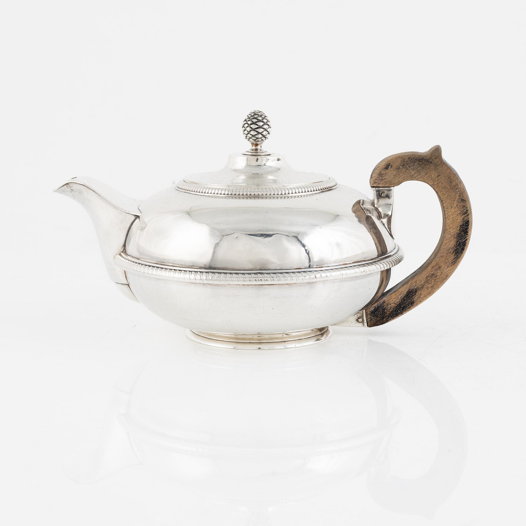 An Austrian Silver Teapot, Vienna, first half/mid-19th Century.