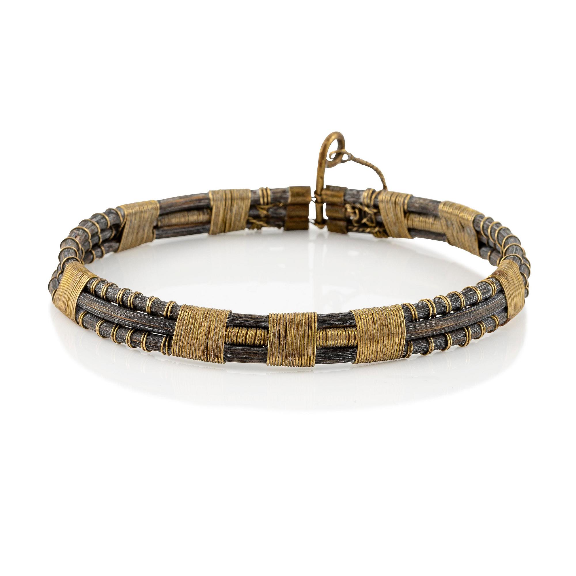 Vivianna Torun Bülow-Hübe, a necklace, brass and rattan, Stockholm executed in her own workshop late 1940's.