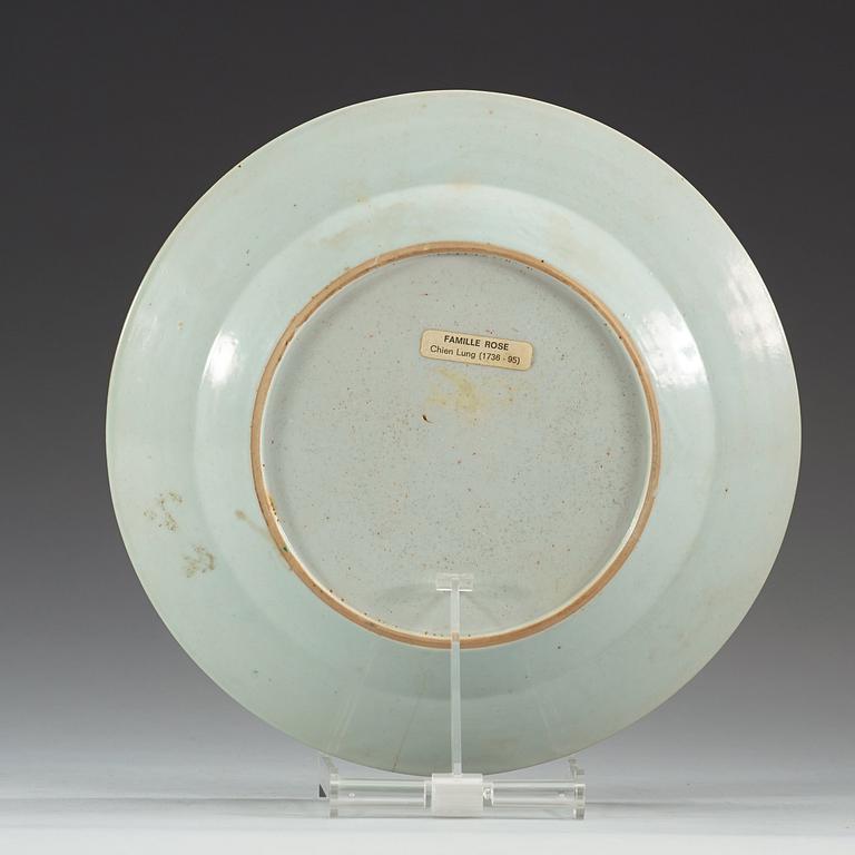 TALLRIKAR, åtta stycken, kompaniporslin. Qing dynastin, Qianlong (1736-95).