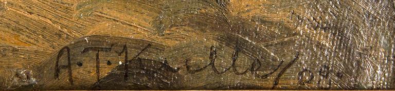 Axel Theodor Kulle, oil on canvas liad on panel  signed and dated 08.