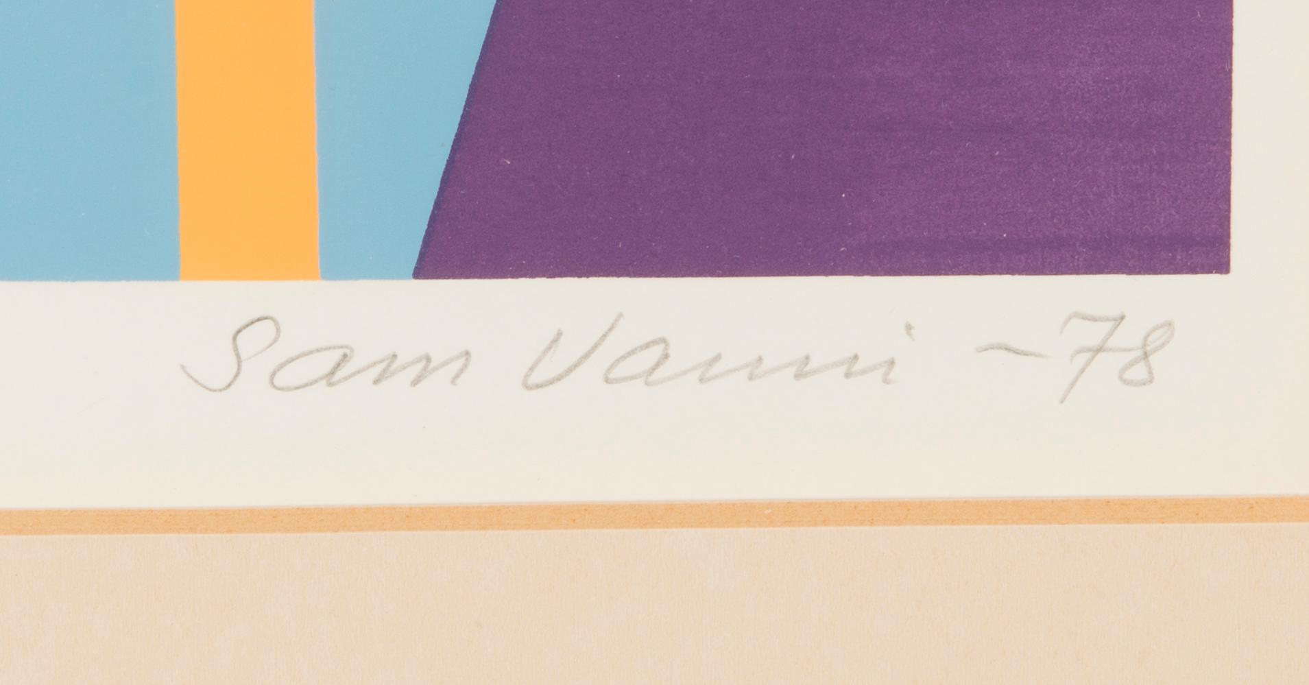 SAM VANNI, serigrafia, signeerattu ja päivätty -78, numeroitu 42/75 ...