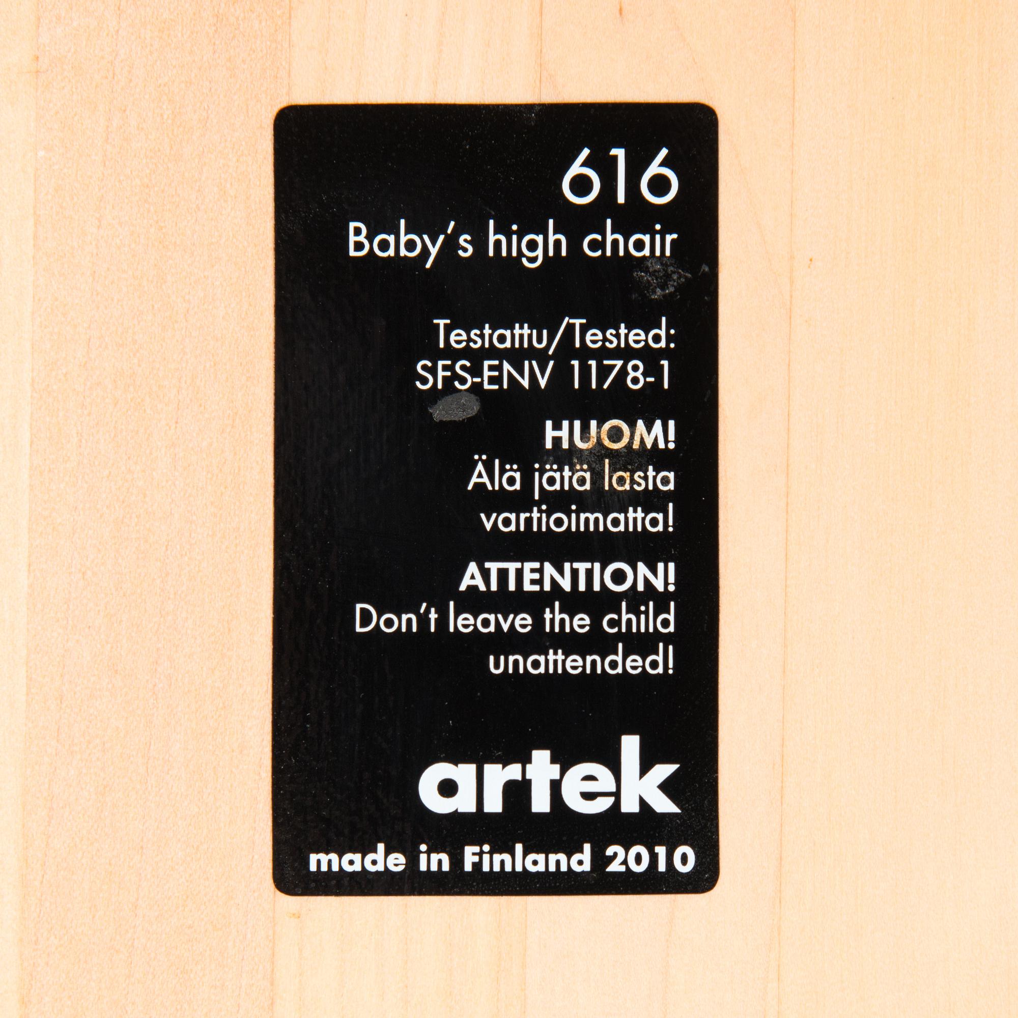 Ben af Schulten, syöttötuoli, malli 616, Artek 2010.