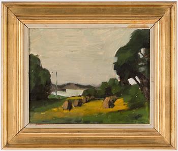 SIXTEN LUNDBOHM, olja på pannå, signerad.