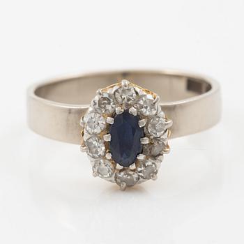 Bengt Liljedahl, ring 18K gold with a blue stone and eight-cut diamonds.