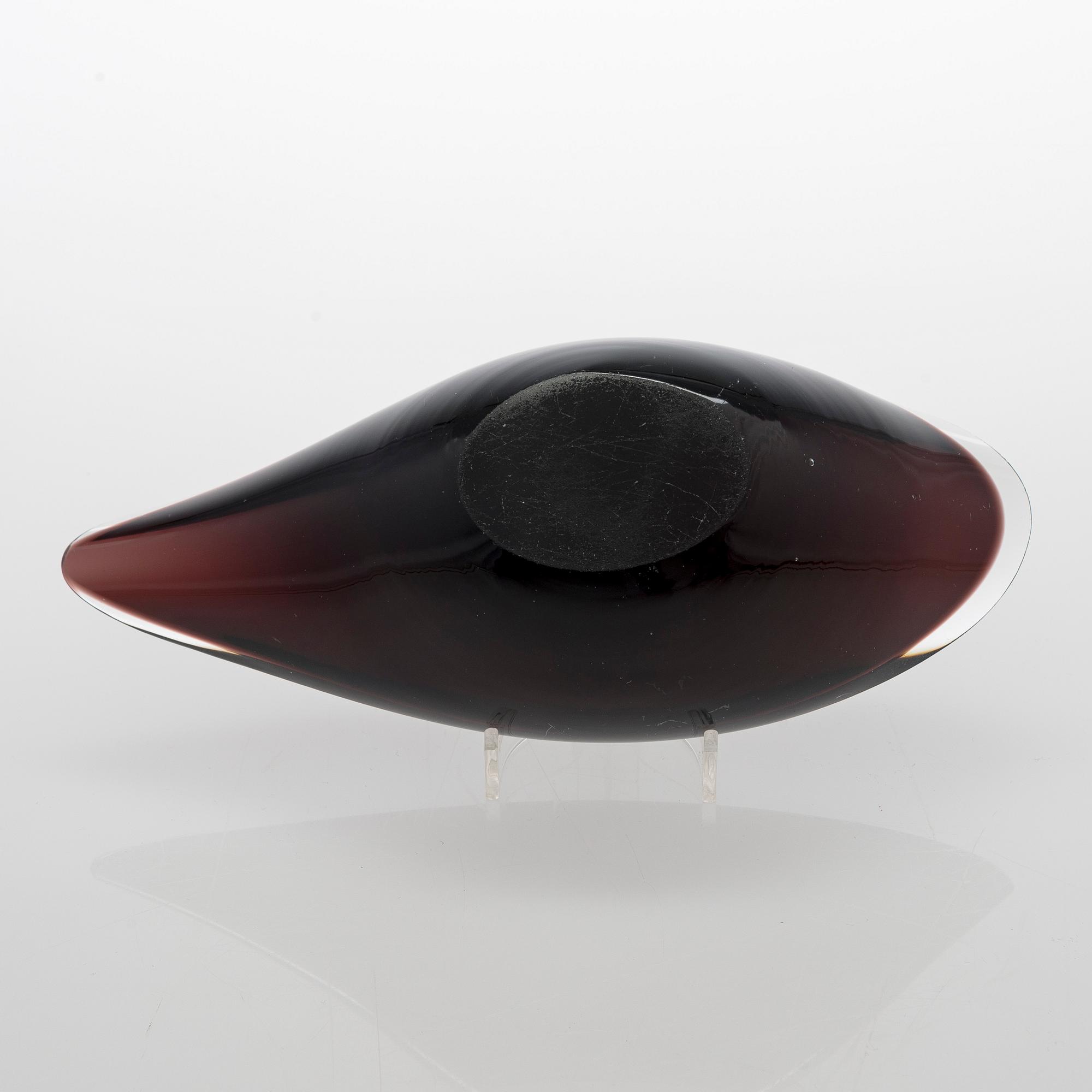 Kaj Franck, a 'Willow Leaf' glass bowl, acid signiture K. Franck Nuutajärvi Notsjö -55.