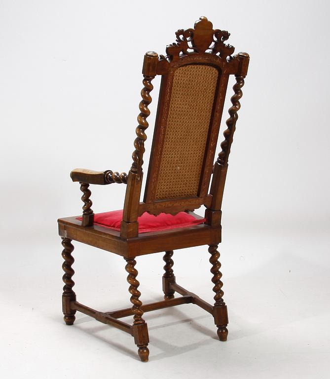 KARMSTOL, barockstil, sent 1800-tal.