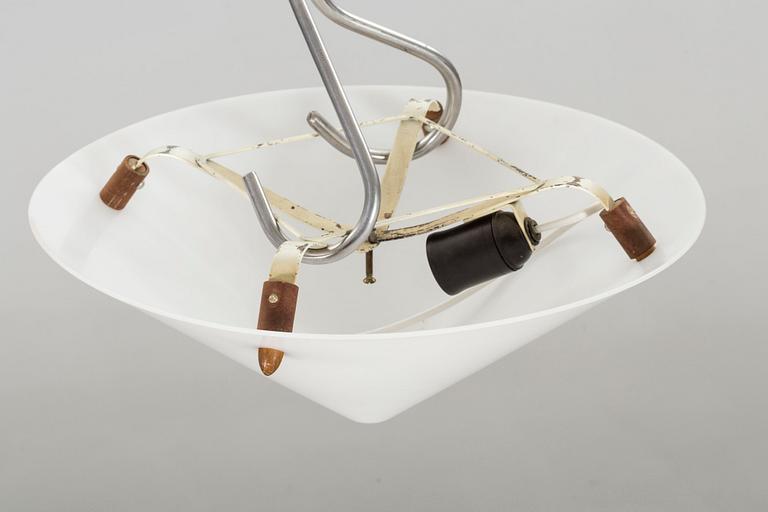 Uno & Östen Kristiansson, a plexi glass and teak ceiling light, model 539, Luxus, Sweden, second half of 20th century.