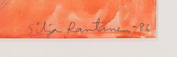 Silja Rantanen, blandteknik på papper, signerad och daterad -86.