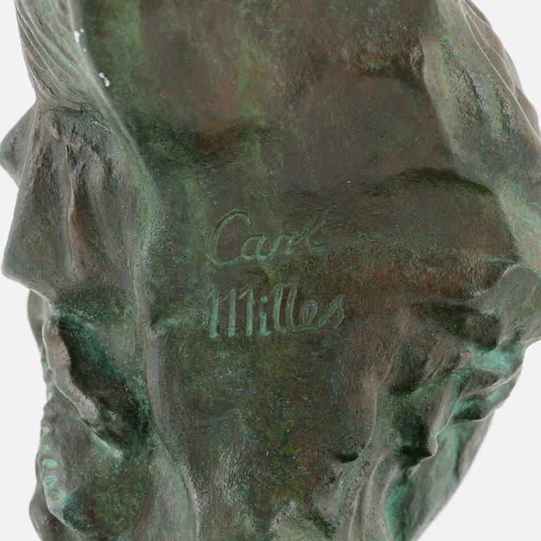 Carl Milles, skulptur. Signerad, gjutarstämpel, total höjd 24 cm.