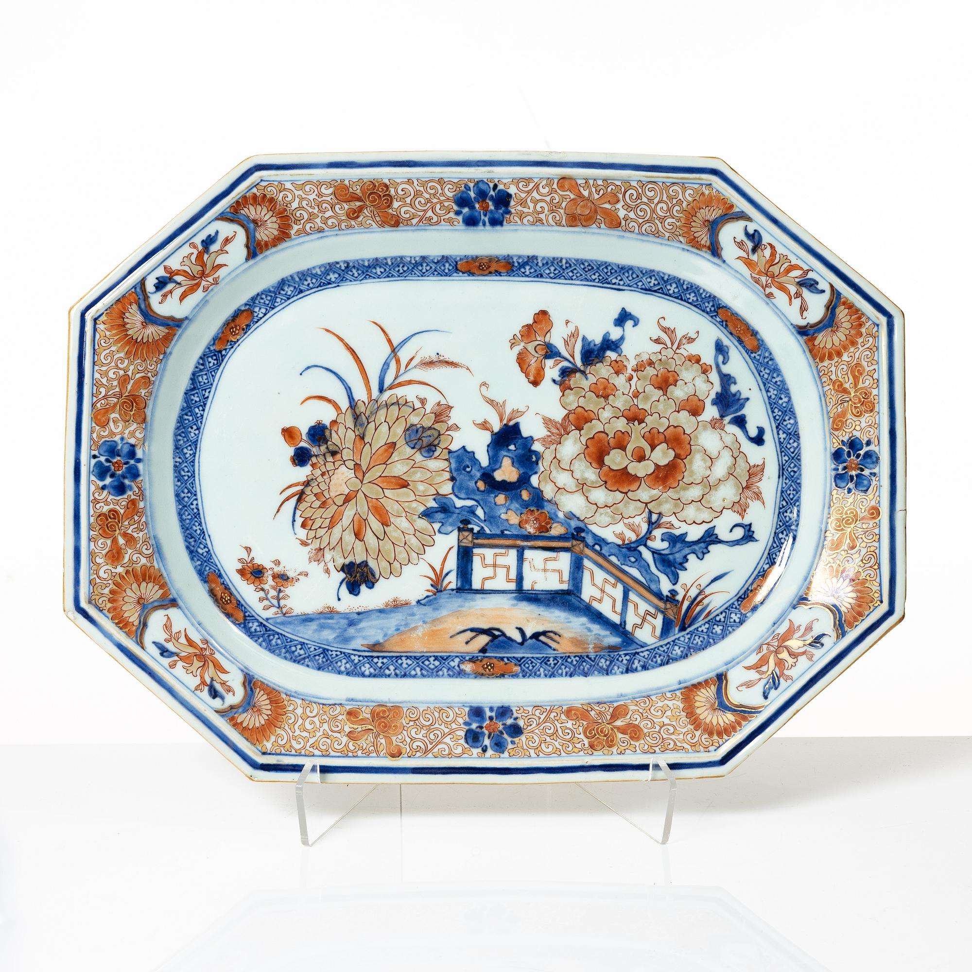 Kompaniporslin, 9 delar, Kina, Qing dynastin, Qianlong 1736-95.