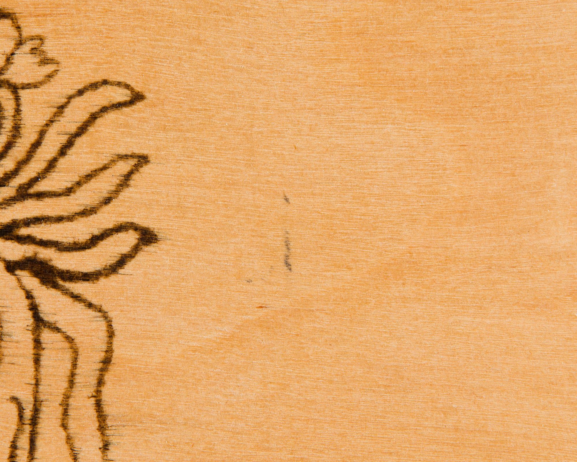 Birger Kaipiainen, piirros, tussi vanerille, signeerattu ja päivätty -46.