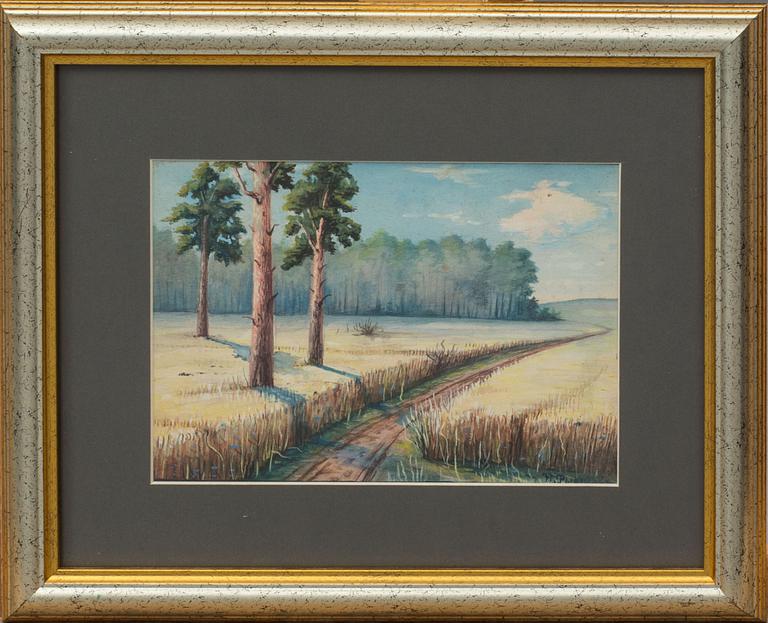 NIKOLAJ RYKALOFF, akvarell. Signerad.