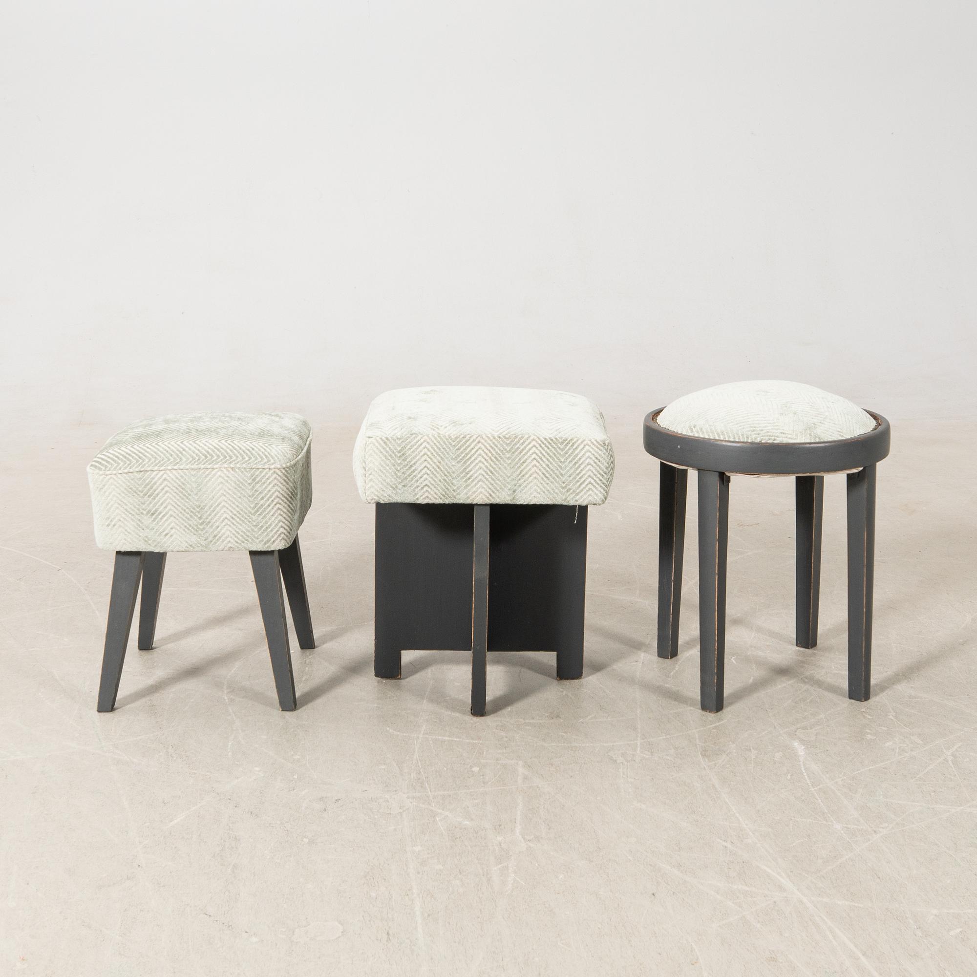 Stools 3 pcs, second half of the 20th century.