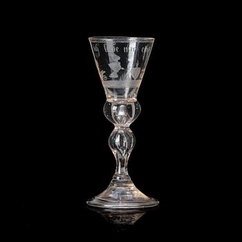 209. A German engraved goblet, 18th century.