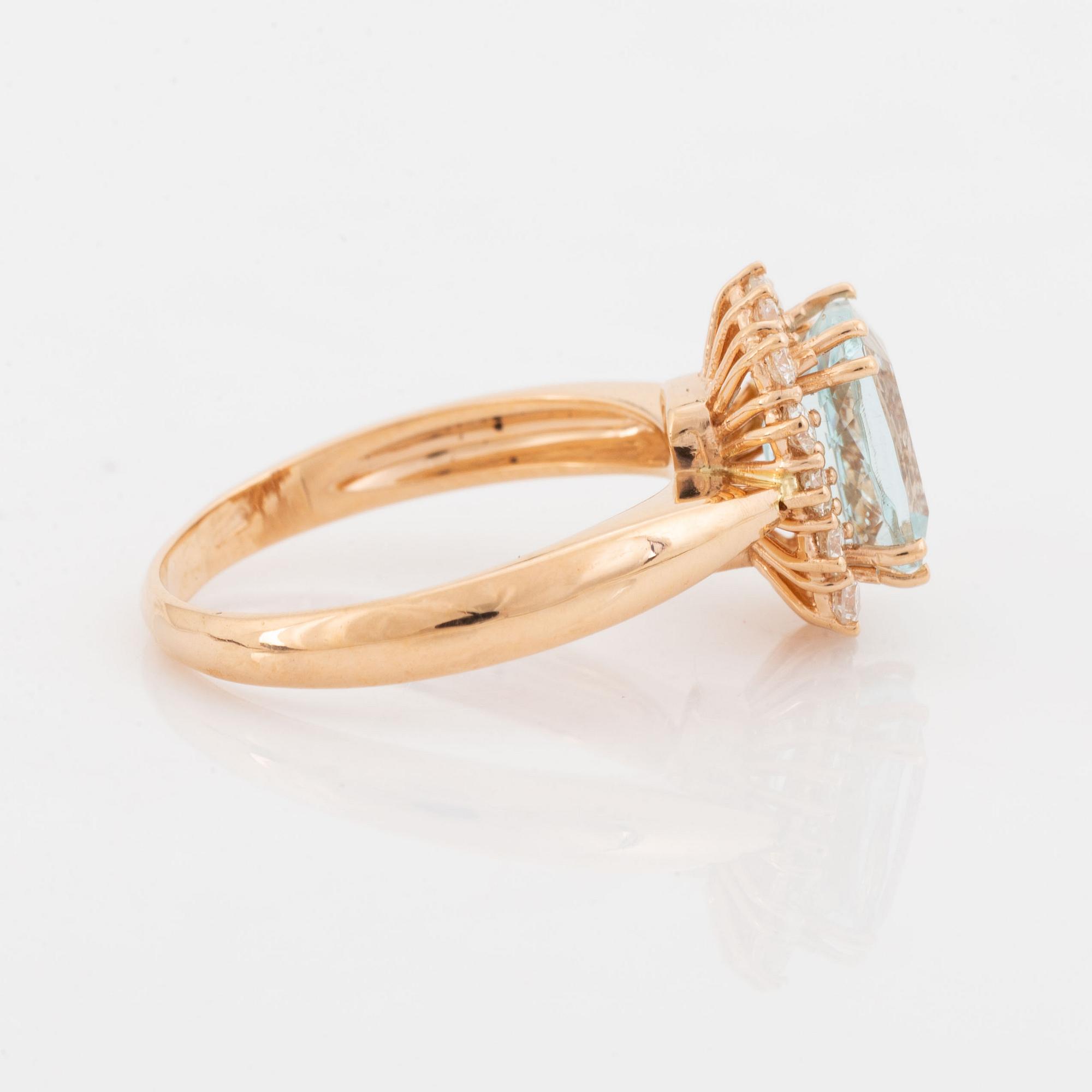 Aquamarine and diamond ring.
