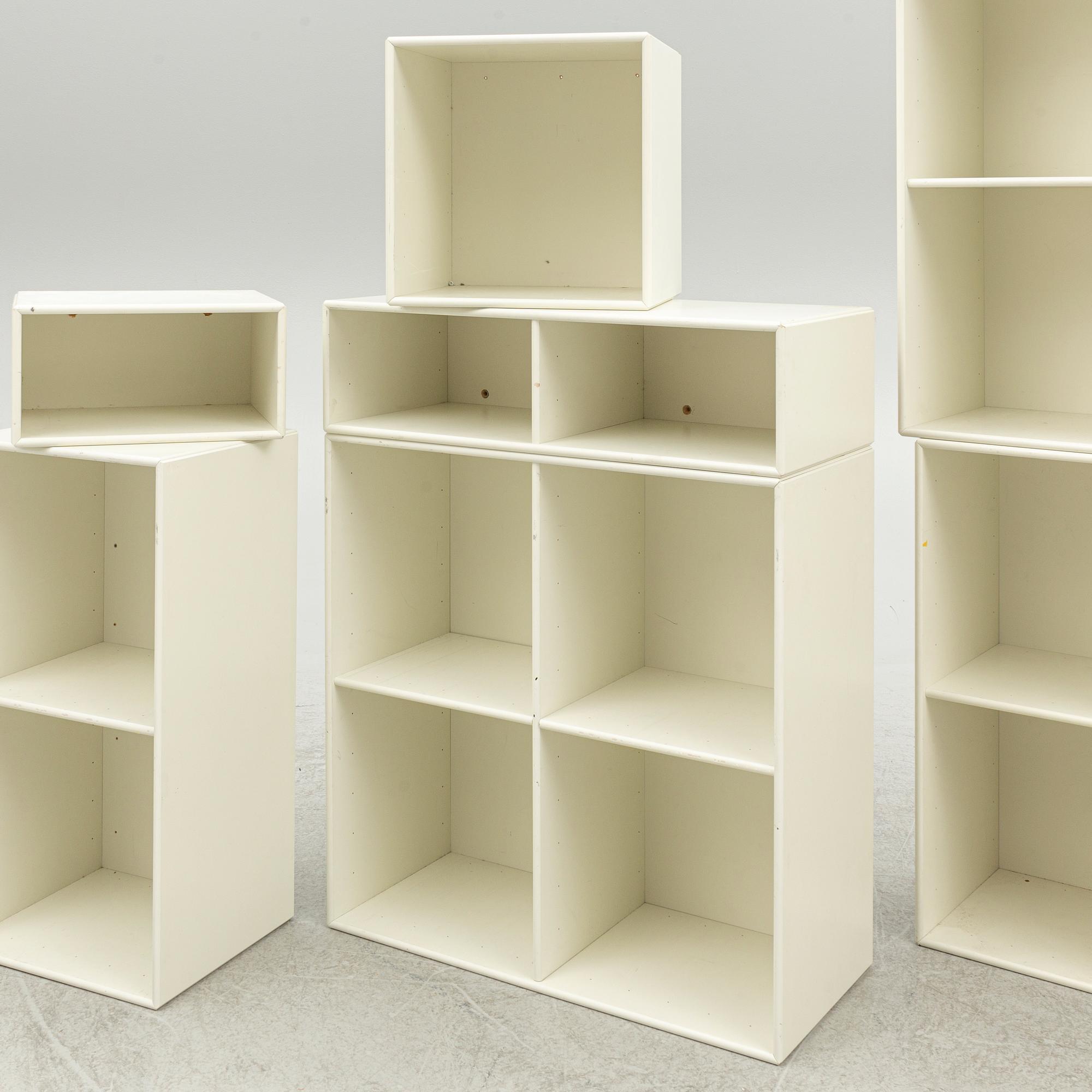 Peter J Lassen, shelving system, 8 pieces, 'Montana', Denmark and Nils Strinning, a 'String' module.