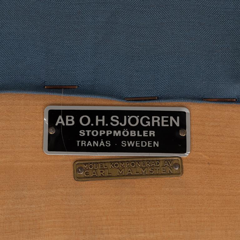 Carl Malmsten, armchair, "Vår Fru", OH Sjögren, Tranås, Sweden, second half of the 20th Century.