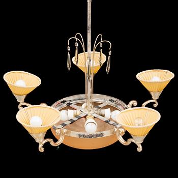 A 1920s/1930s art deco ceiling light.