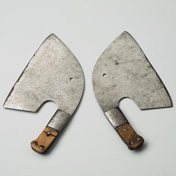 A pair of chopping knives, Vira ironworks first half of 18th century.