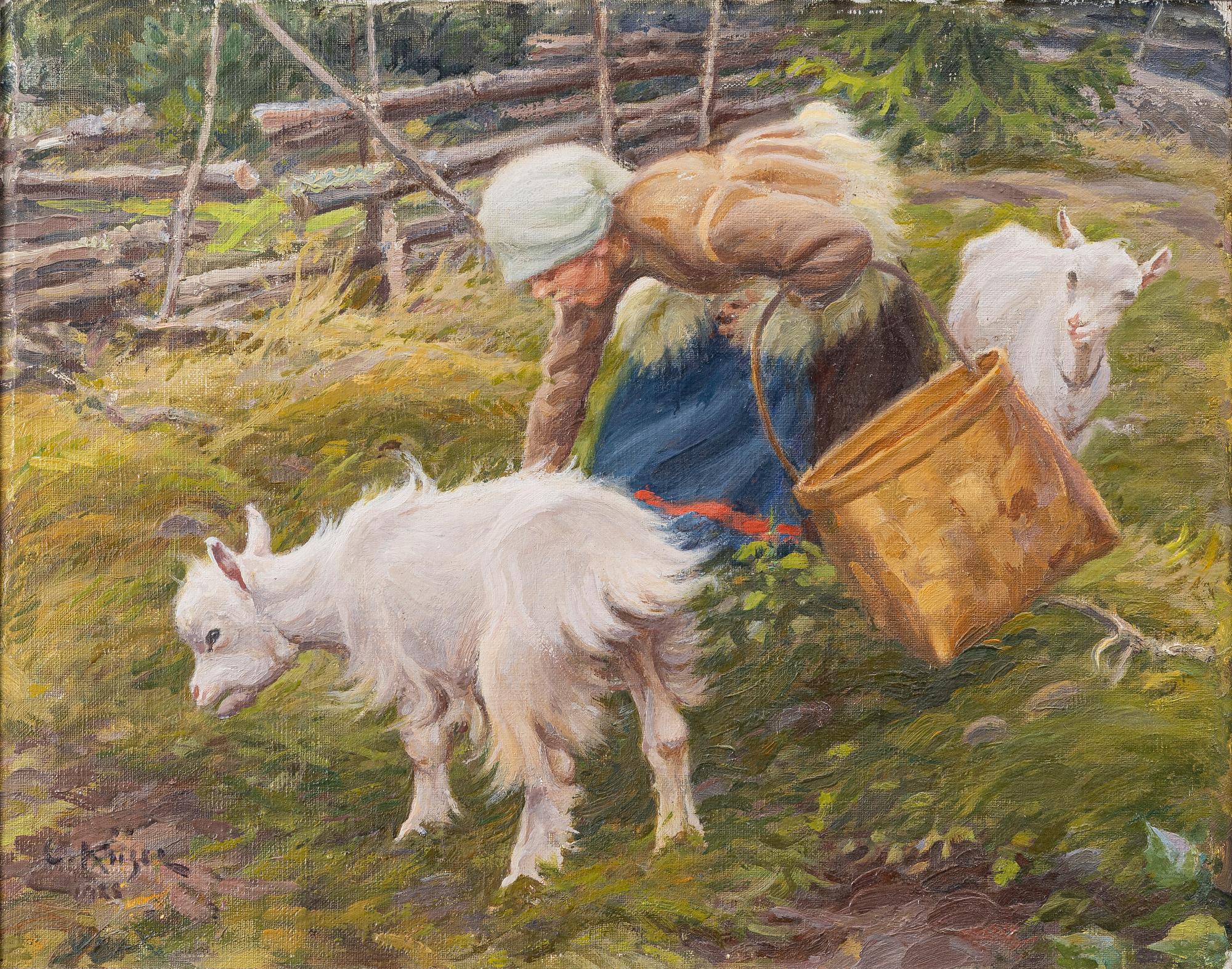 Ernst Küsel, Kvinna med killingar.