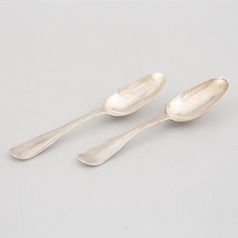 Spoons, 6 pcs, silver, Sweden and Norway, late 18th-early 20th century.