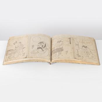 Bok, med 40 träsnitt, Japan, 1800-tal.
