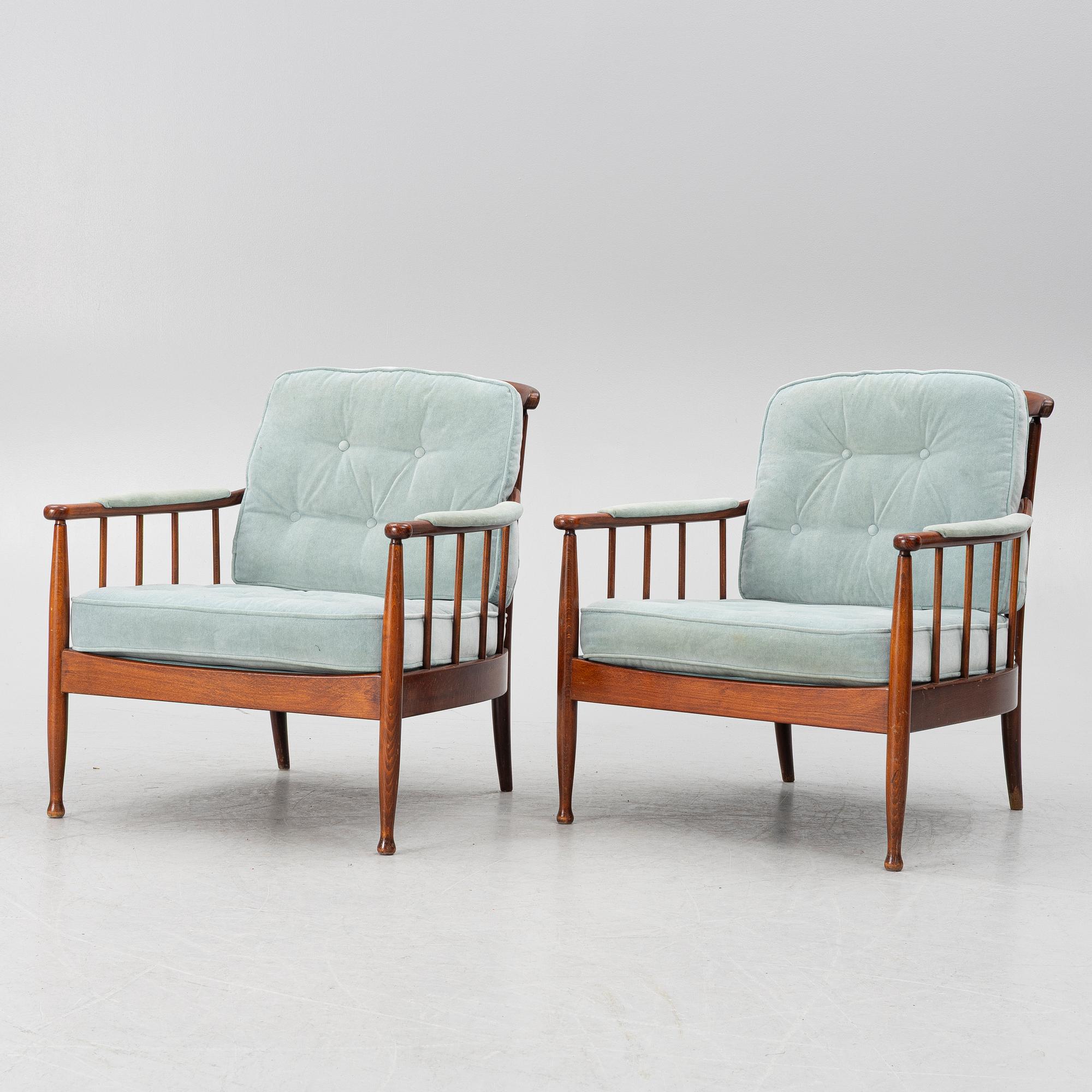 Kerstin Hörlin-Holmquist, a pair of 'Skrindan' armchairs, second half of the 20th century.