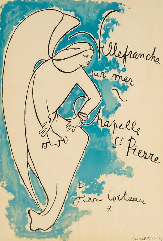 JEAN COCTEAU, lithograph in colours, 1957, printed by Mourlot Paris.