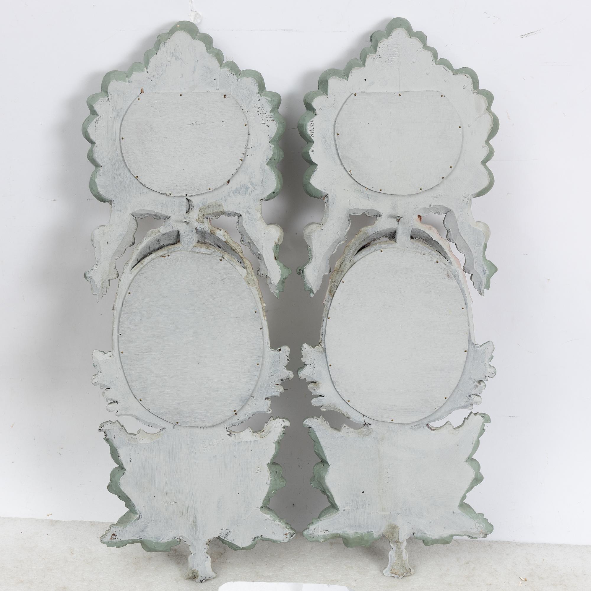 Wall decorations, a pair, Baroque style, 20th century.