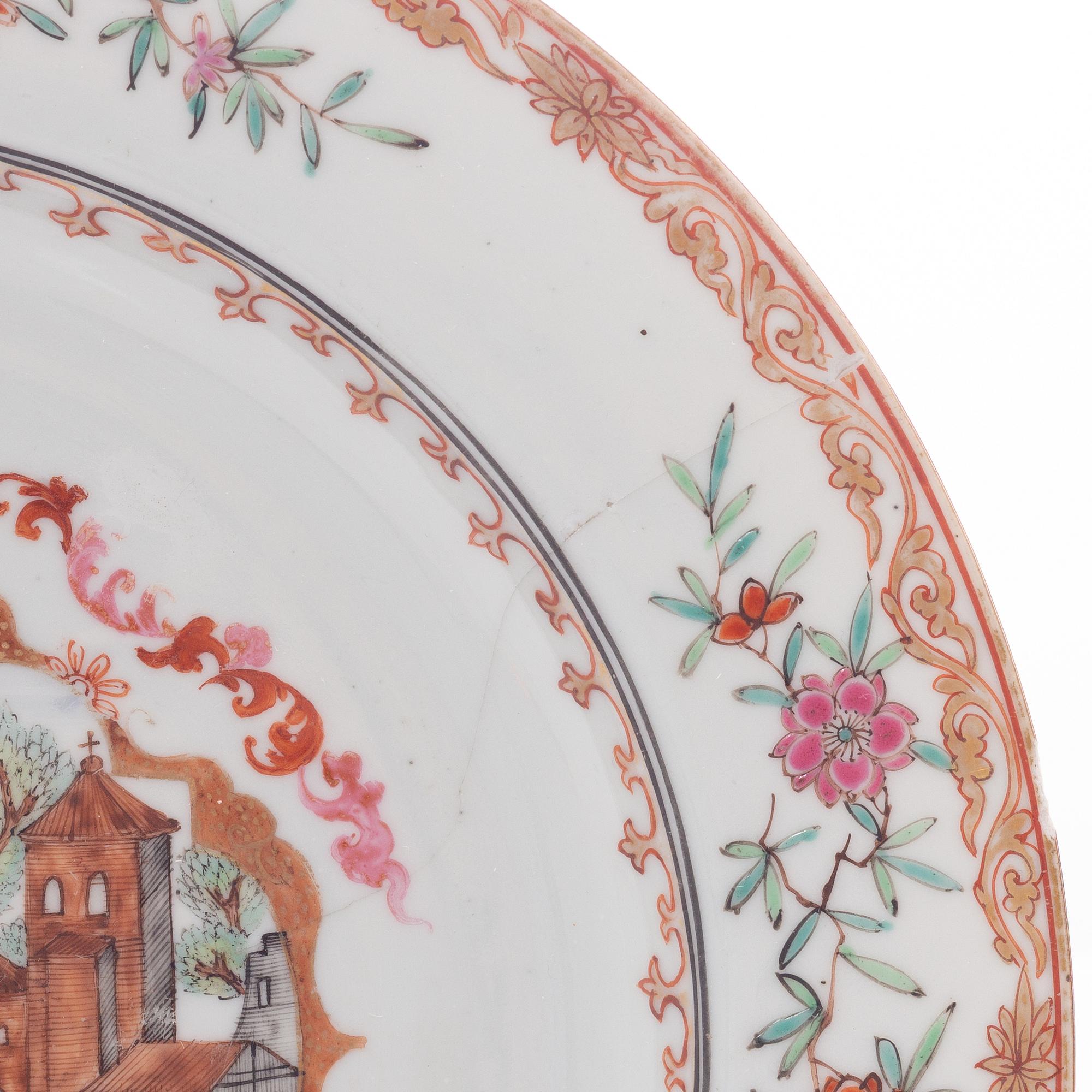 Tallrikar, ett par, exportporslin efter Meissenmodell, Kina, Qianlong (1736-95).