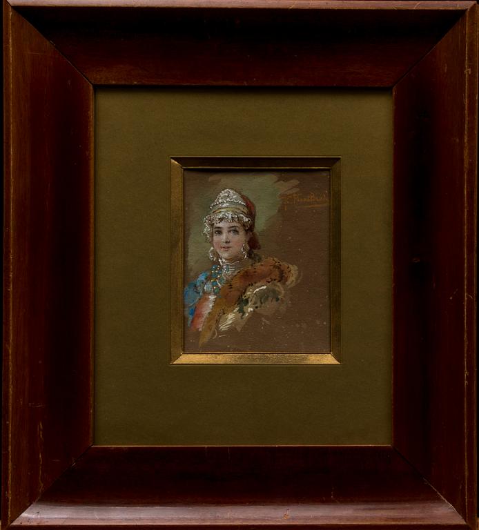 KONSTANTIN EGOROVICH MAKOWSKI, blandteknik, signerad.