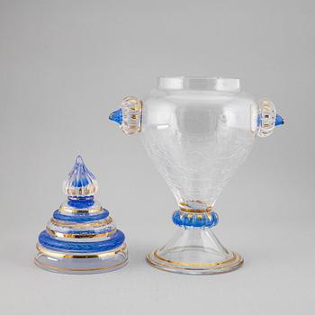 MONICA BACKSTRÖM, lockpokal, glas, signerad, Kosta Boda.