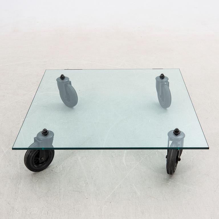 Gae Aulenti, coffee table, "Table with Wheels", Fontana Arte, Italy late 20th century/early 21st century.